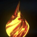 Orange / Red Teardrop Glass Lamp