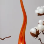 Orange Handmade Flame Glass Floor and Table Lamp