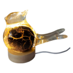 Iridescent Art Glass Bird Lamp: Handmade LED Home Decor