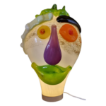 Mouth-blown Glass Clown Lamp: Colourful Whimsical Art Night Light