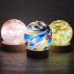 Hand-Blown Glass Sphere Lamp: USB LED Ambient Night Light