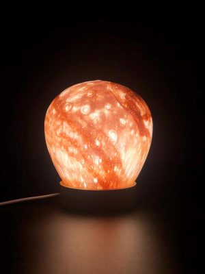 Handcrafted Amber Glass LED Lamp: Cosy Night Light, Unique Home Decor