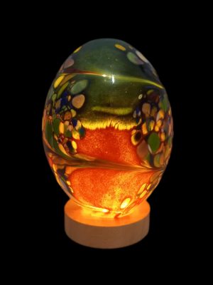 Hand Blown Art Deco Glass Egg Lamp: Unique Night Light