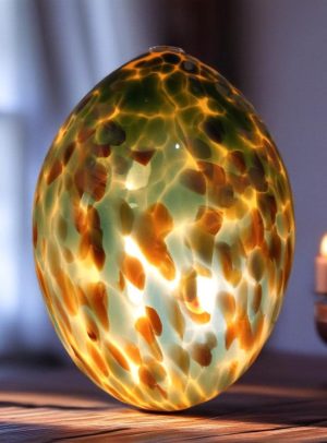 Giant Hand Blown Glass Dinosaur Egg Lamp: Art Deco Table Lamp (30cmX45cm)