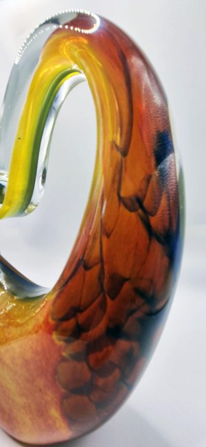 Iridescent Heart Glass Lamp: Handcrafted LED Sculpture - Romantic Home Decor