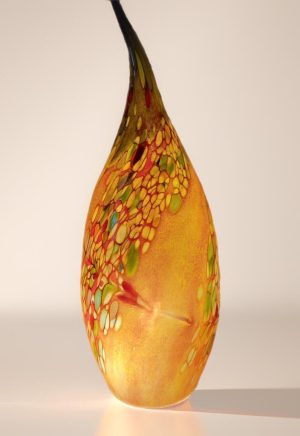 Hand Blown Glass Ghost Lamp: Art Deco Table Lamp