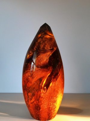 Hand Blown Ghost Glass Lamp: Art Light