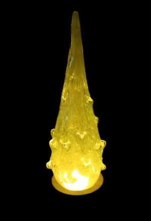 Glass Christmas Tree Lamp | Green LED Ambient Light | Unique Christmas Décor Gift