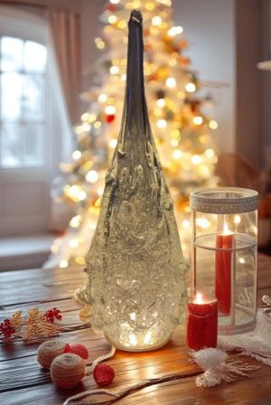 Christmas tree Glass Lamp :White LED Ambient Light/Christmas Gift