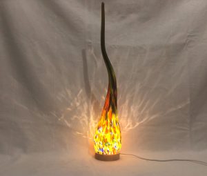 Handmade Flame Glass Lamp: LED Ambient Art Light