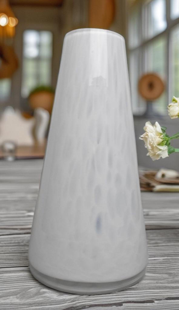 Glass Vase | Mouth Blown | Glass Table Vase | Hand Painted Design | Handmade |Art Decor Glass | Wedding Gift | Home Decor| Gift Idea| Grey