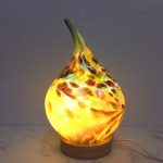 Handblown Glass Teardrop Lamp: Colorful Swirl Night Light